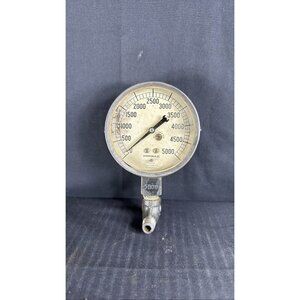 Vintage Marsh Instrument Co. 5000 PSI Hydraulic Pressure Gauge Steampunk Metal